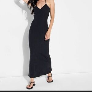 Ribbed Black Maxi Dress